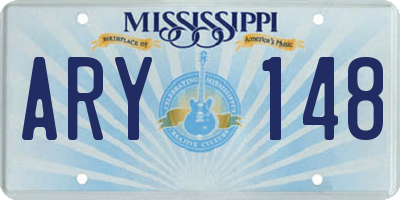 MS license plate ARY148