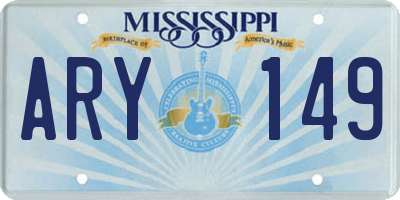 MS license plate ARY149