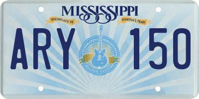 MS license plate ARY150