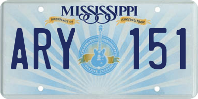 MS license plate ARY151