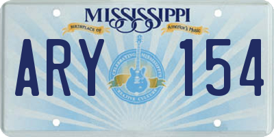 MS license plate ARY154