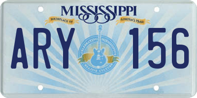 MS license plate ARY156