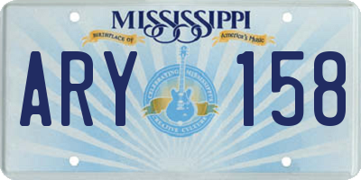 MS license plate ARY158