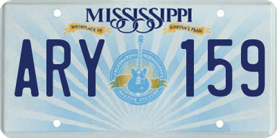 MS license plate ARY159