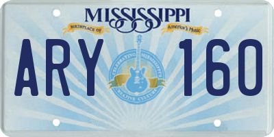 MS license plate ARY160