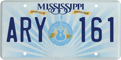 MS license plate ARY161