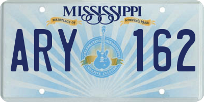 MS license plate ARY162