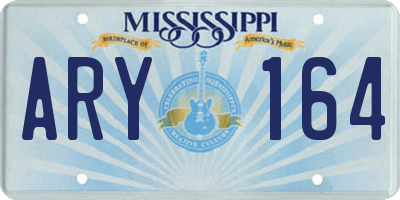 MS license plate ARY164