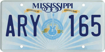 MS license plate ARY165