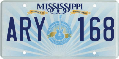 MS license plate ARY168
