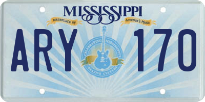 MS license plate ARY170