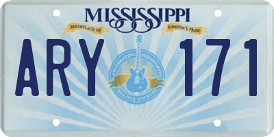 MS license plate ARY171