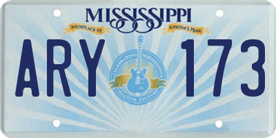 MS license plate ARY173