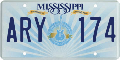 MS license plate ARY174