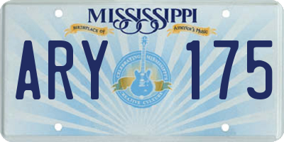 MS license plate ARY175