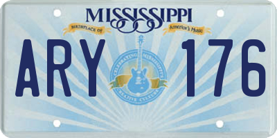 MS license plate ARY176