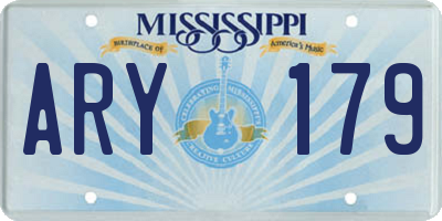 MS license plate ARY179