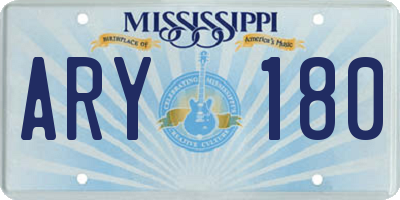 MS license plate ARY180