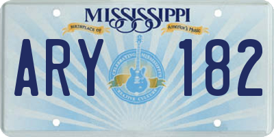 MS license plate ARY182