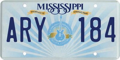 MS license plate ARY184