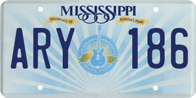 MS license plate ARY186