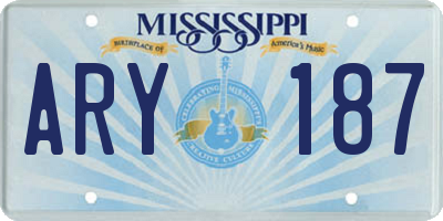 MS license plate ARY187