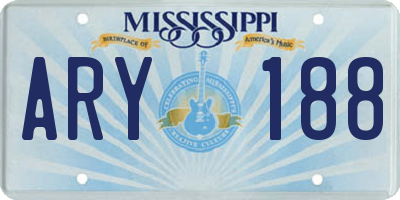 MS license plate ARY188
