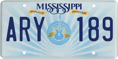 MS license plate ARY189