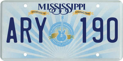 MS license plate ARY190