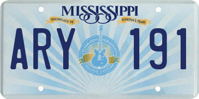 MS license plate ARY191