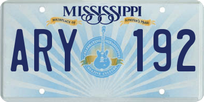 MS license plate ARY192