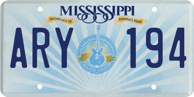MS license plate ARY194