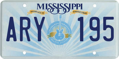 MS license plate ARY195