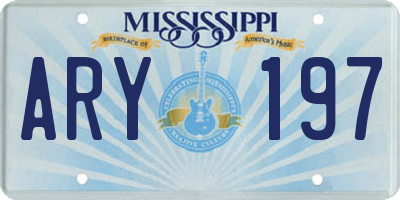MS license plate ARY197