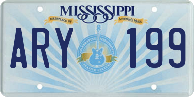 MS license plate ARY199