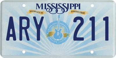 MS license plate ARY211