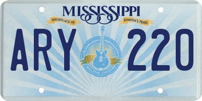 MS license plate ARY220