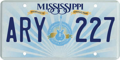 MS license plate ARY227