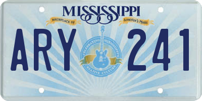MS license plate ARY241