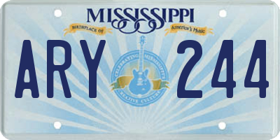 MS license plate ARY244