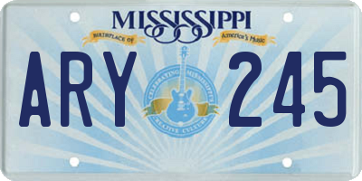MS license plate ARY245