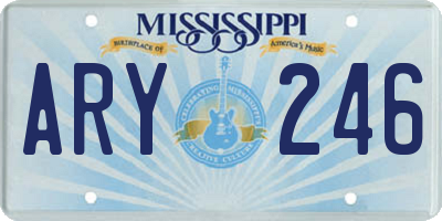 MS license plate ARY246