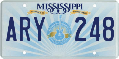 MS license plate ARY248