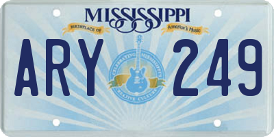 MS license plate ARY249