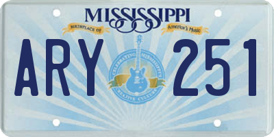 MS license plate ARY251