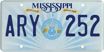 MS license plate ARY252