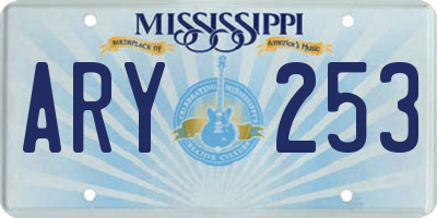 MS license plate ARY253