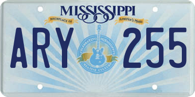 MS license plate ARY255