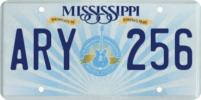 MS license plate ARY256