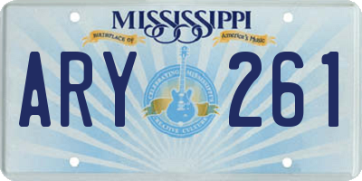 MS license plate ARY261